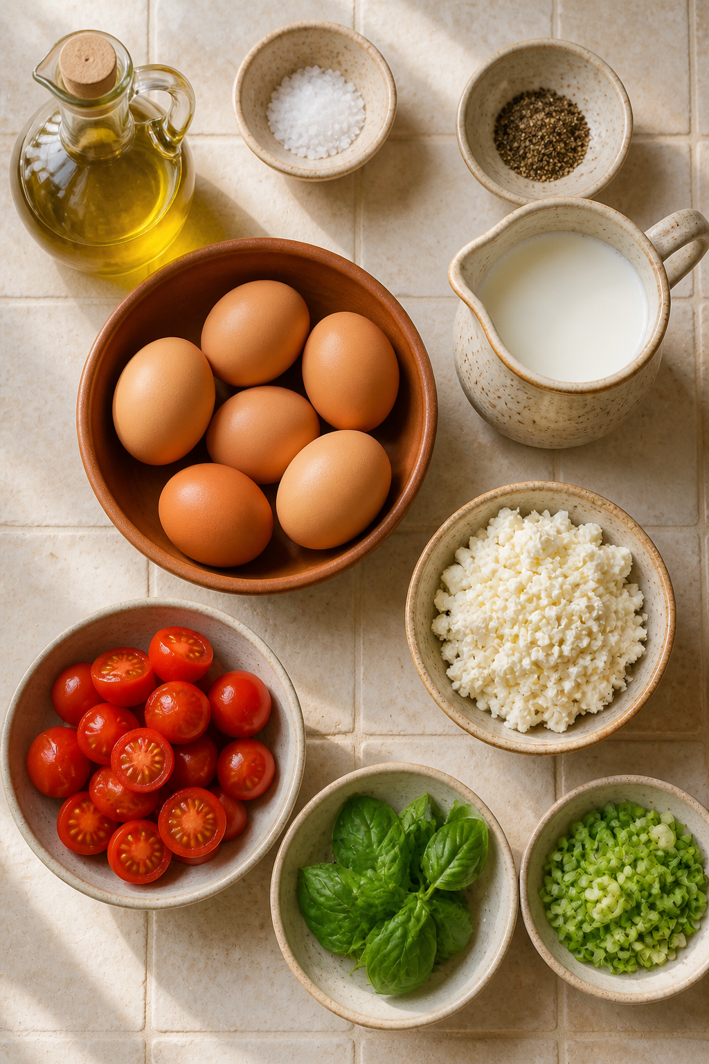 Ingredients measured for healthy egg muffins