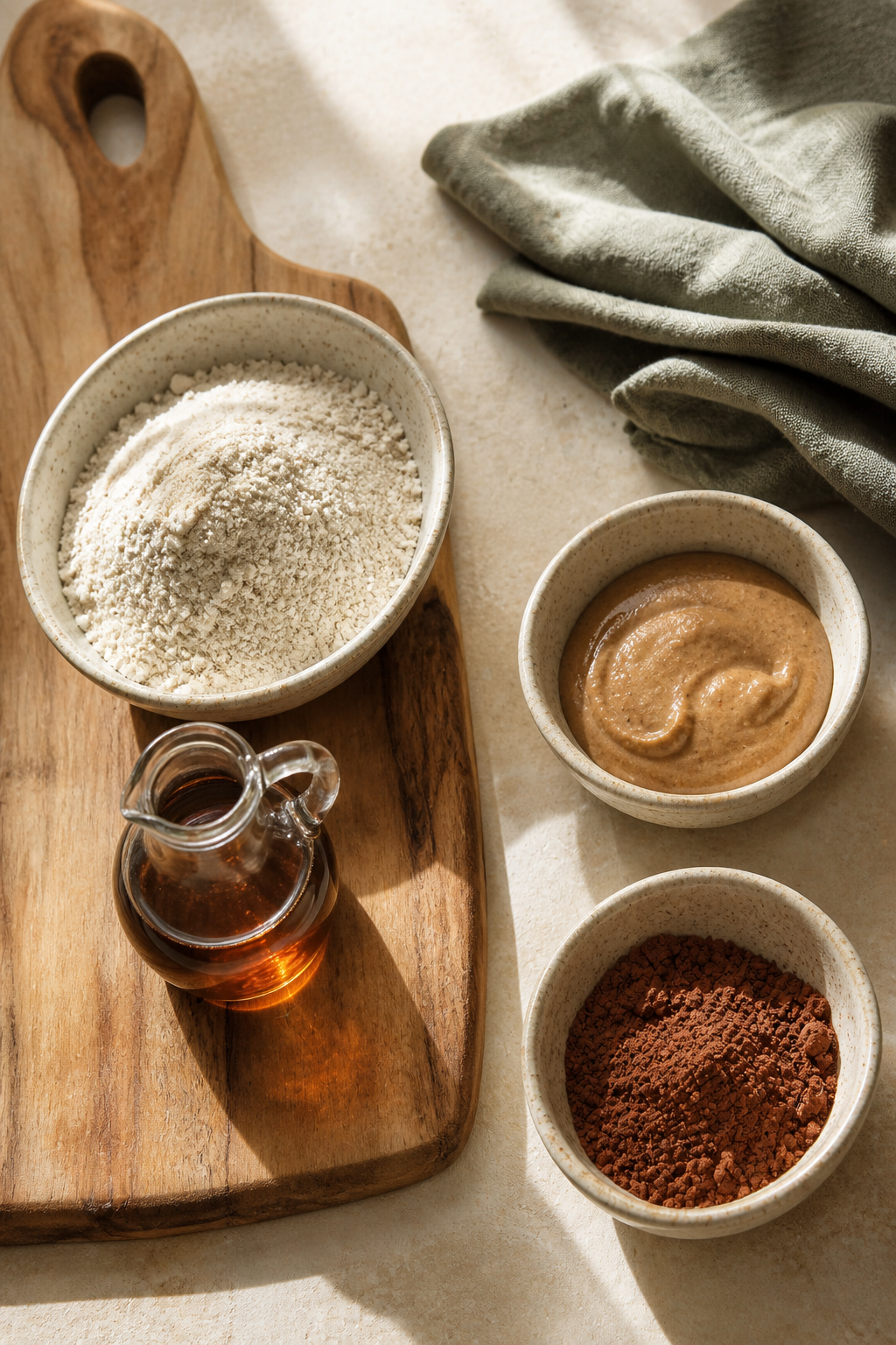 homemade chocolate cereal ingredients arranged for preparation