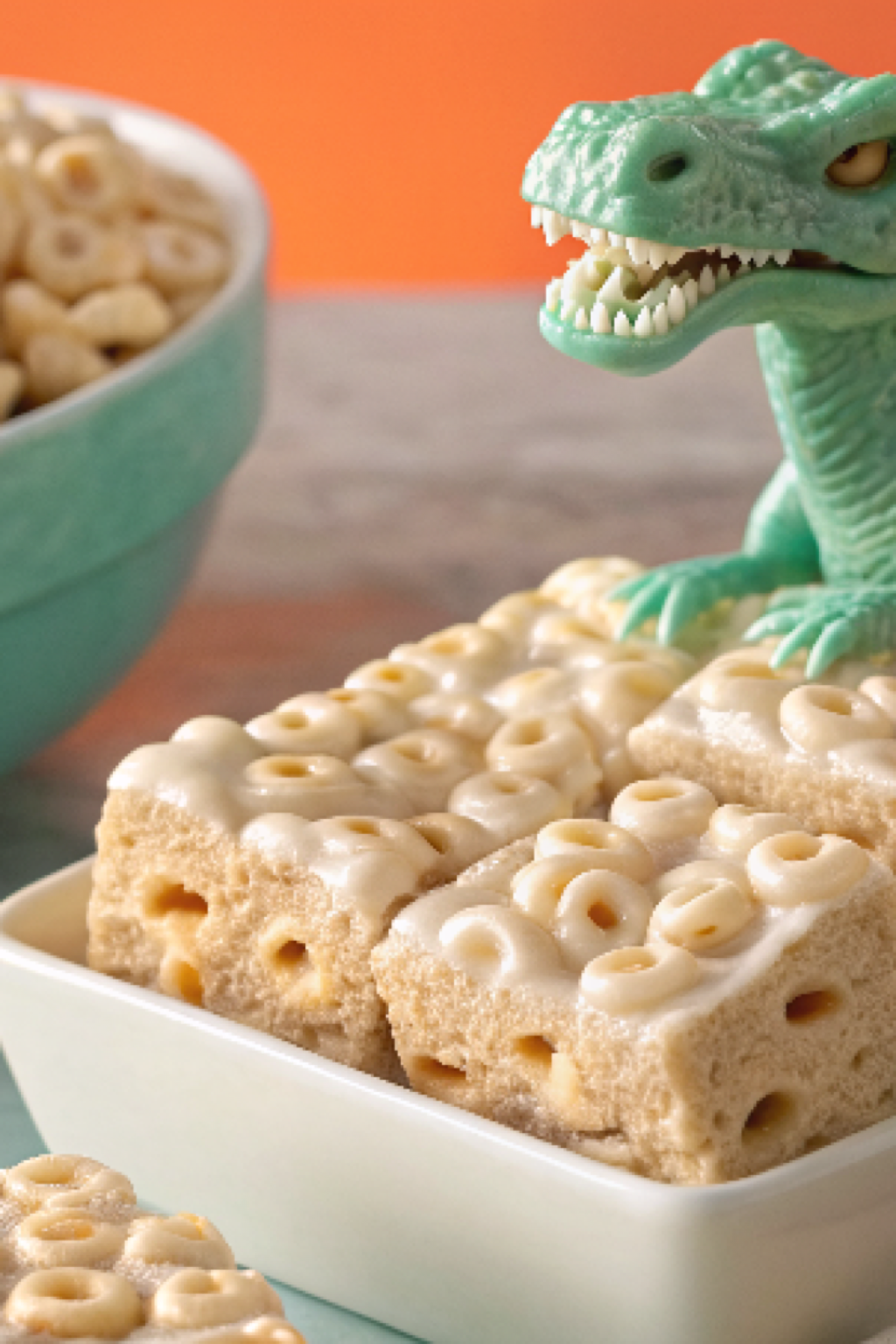Marshmallow melties cut into neat cereal bars