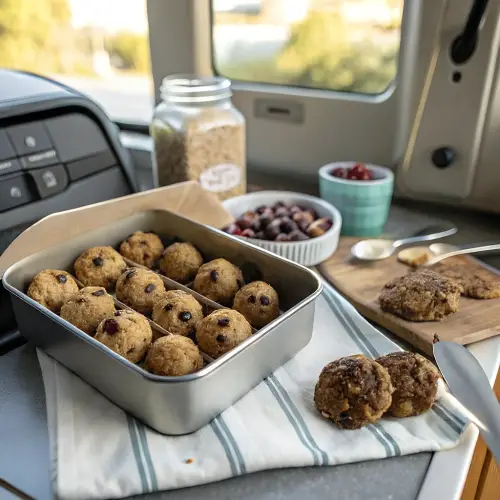 No-Bake Road Trip Energy Bites finished dish