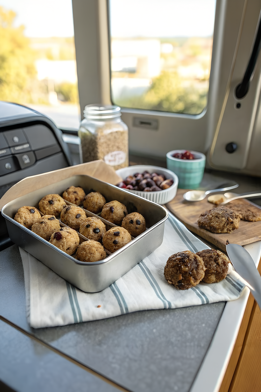 No-Bake Road Trip Energy Bites finished dish