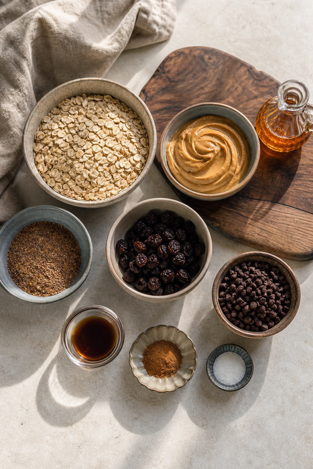 road trip energy bites ingredients arranged for preparation
