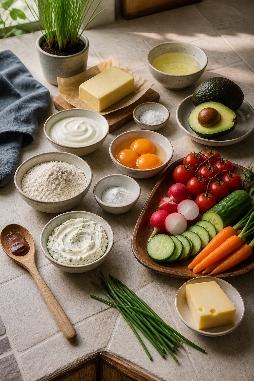 Ingredients measured for savory bug-shaped party bites