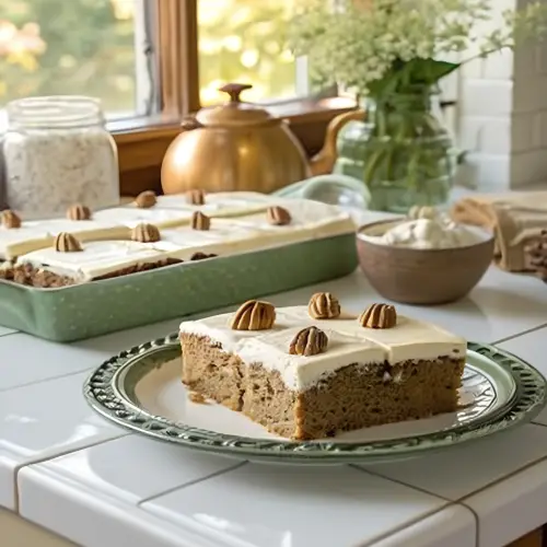 Zucchini spice cake with browned butter frosting