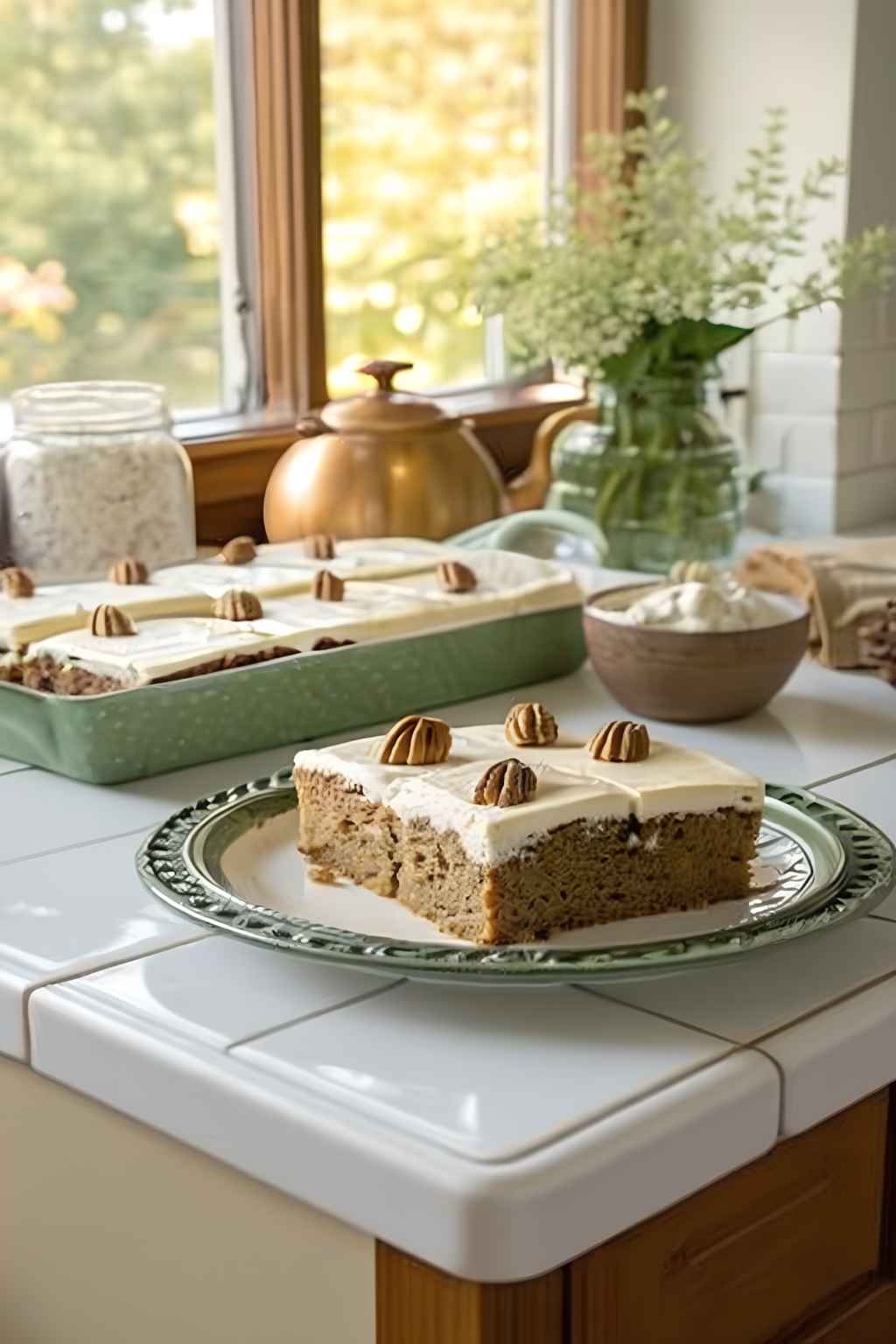 Zucchini spice cake with browned butter frosting