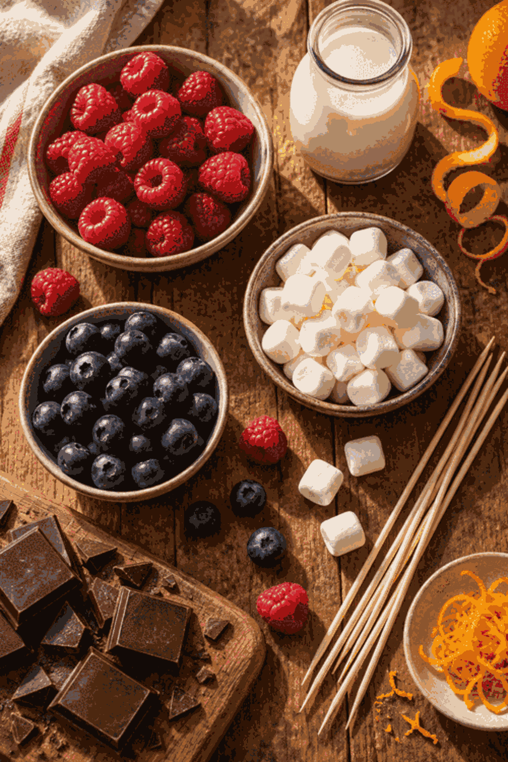 Ingredients for 4th july fruit skewers