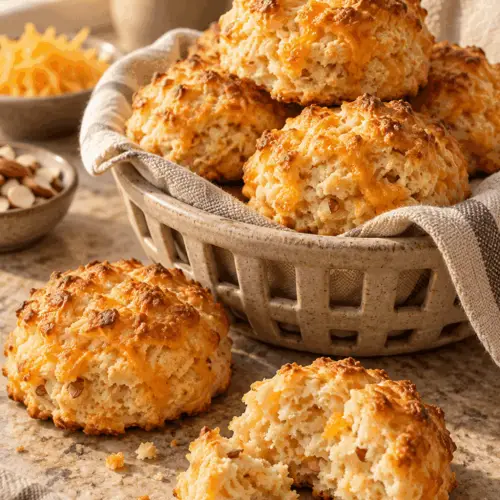 air fryer baked biscuits with cheddar