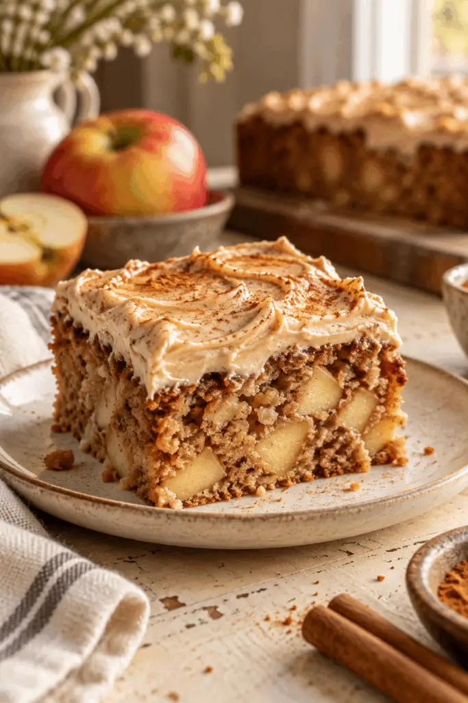 Apple cake with browned butter frosting