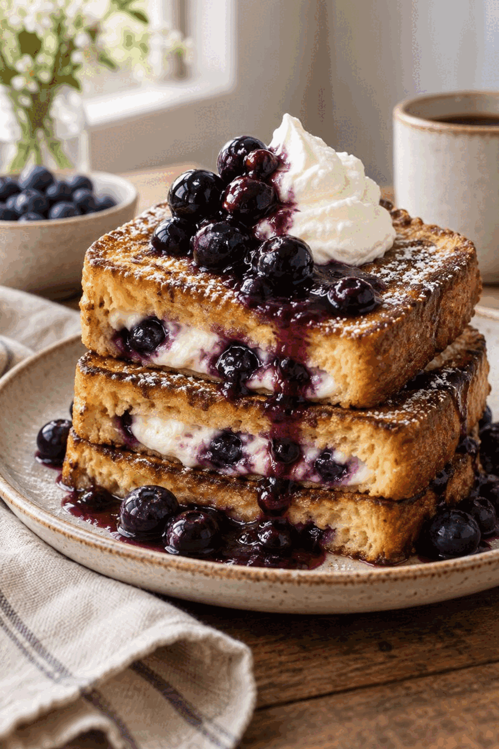 blueberry cream cheese stuffed French toast