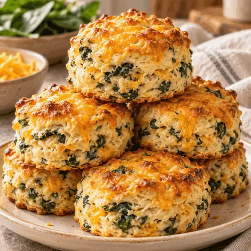 stack of savory breakfast protein biscuits