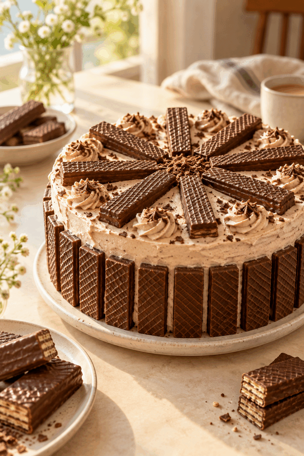 candy cake assembly with wafer sections