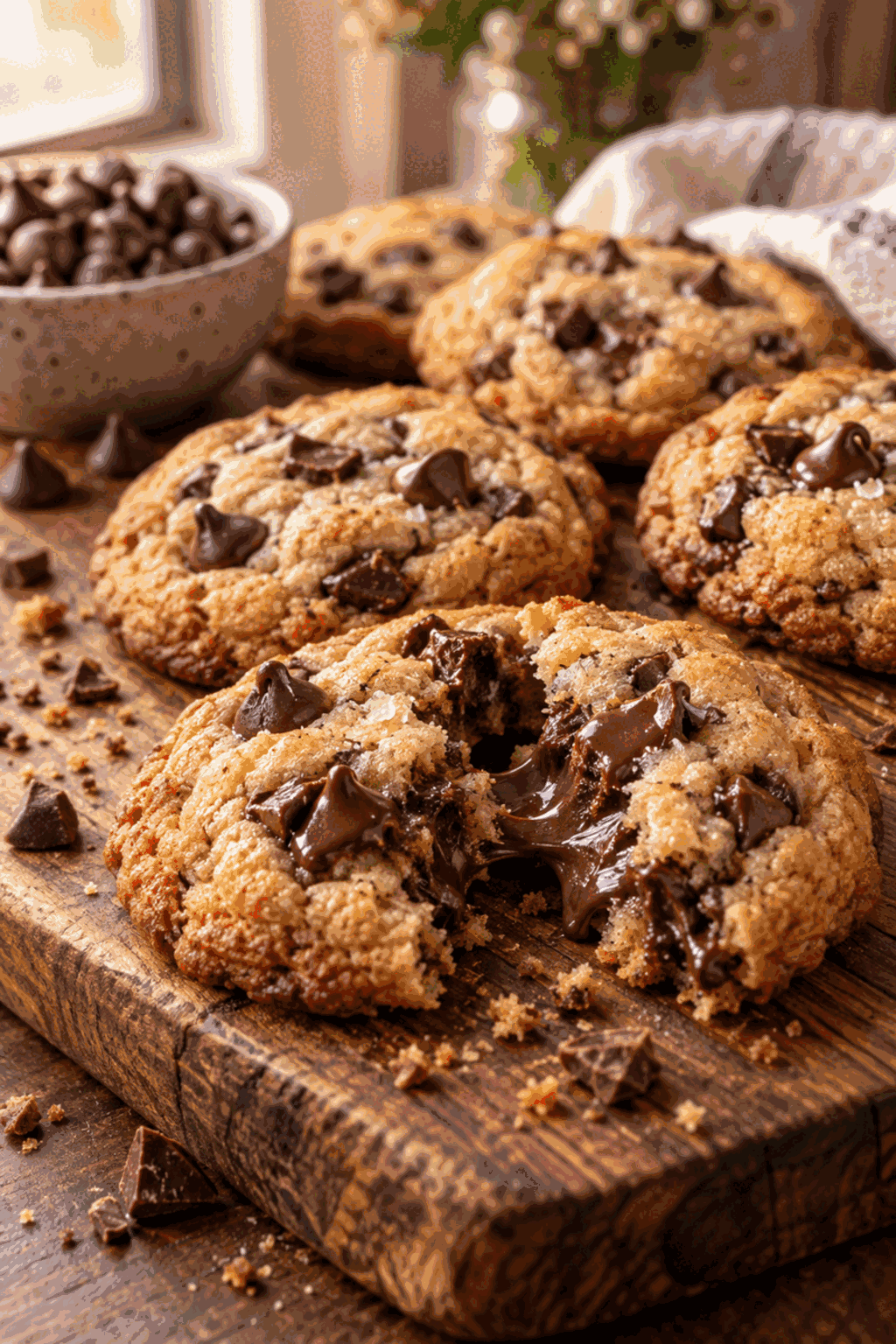 Chocolate chip cookie desserts bars ready to serve