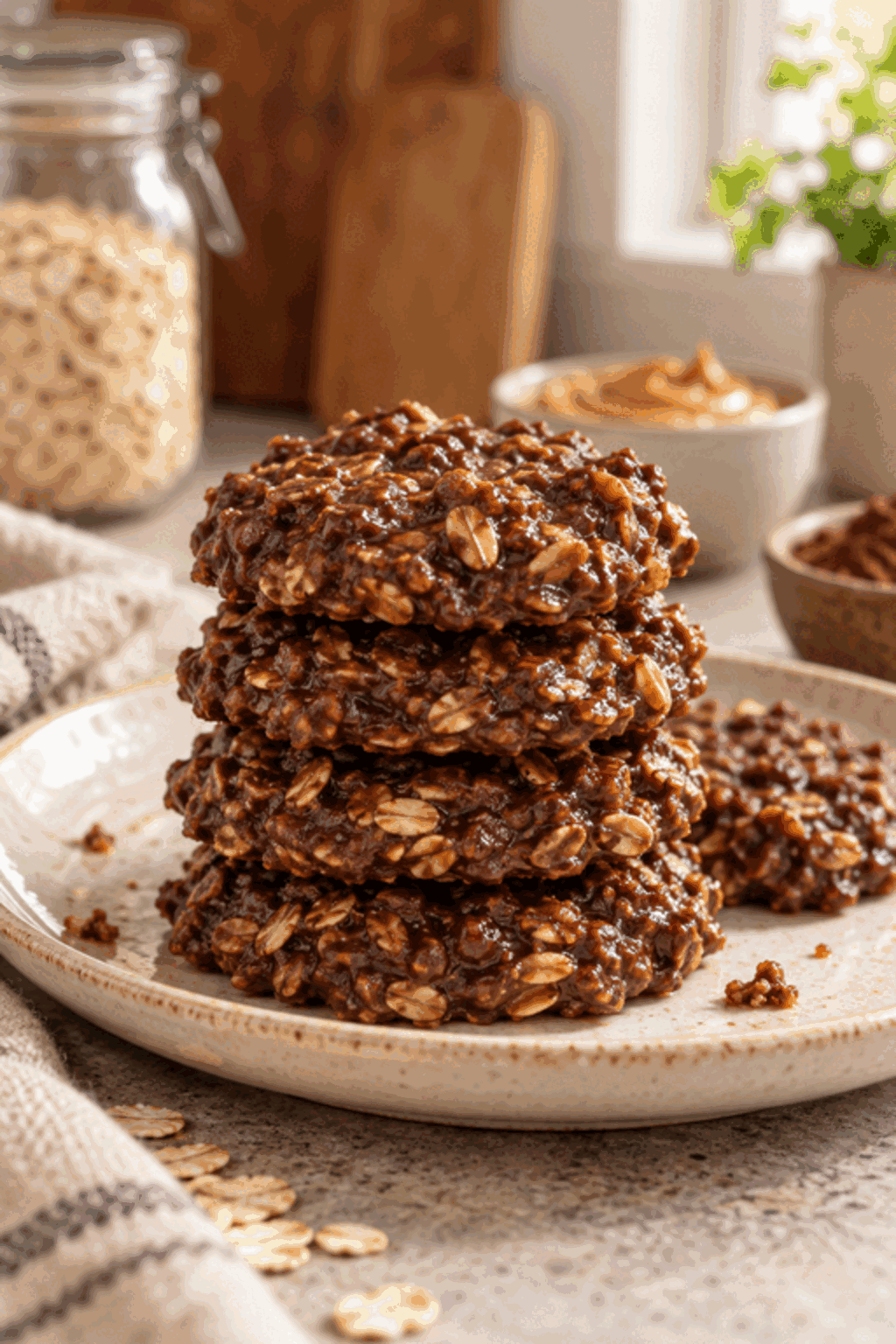 Chocolate peanut butter no bake cookies