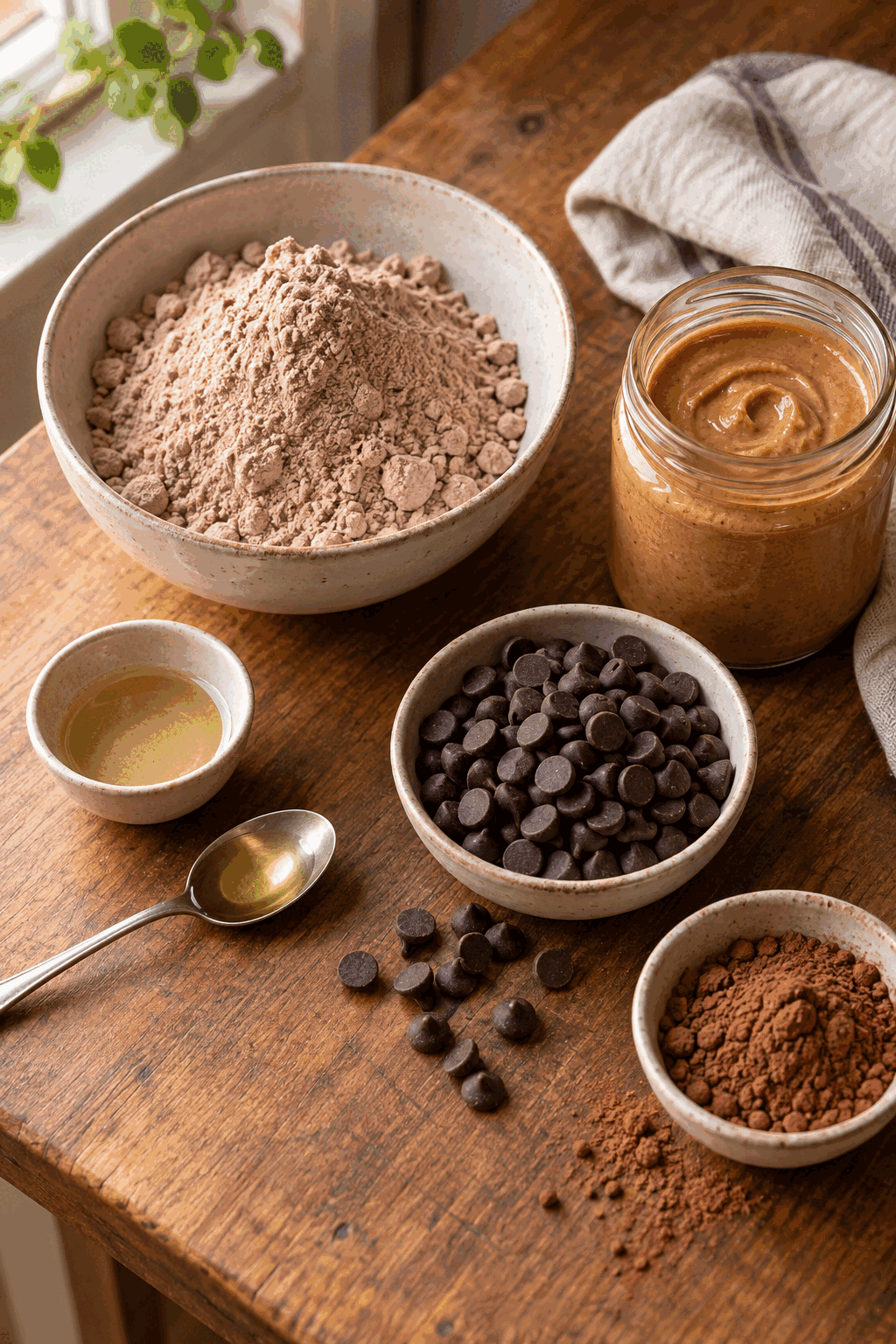 Ingredients for chocolate protein truffles