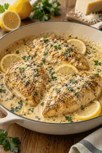 creamy lemon parmesan chicken in lemon Parmesan sauce