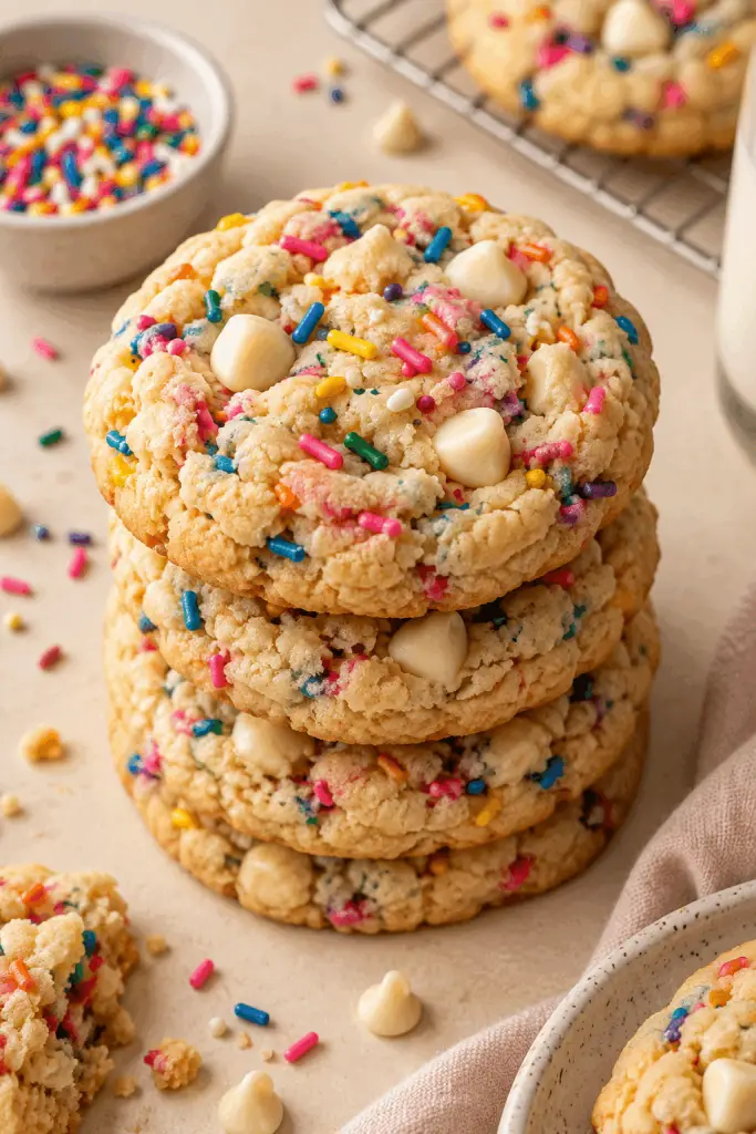 crumbl birthday cake cookie copycat cookies