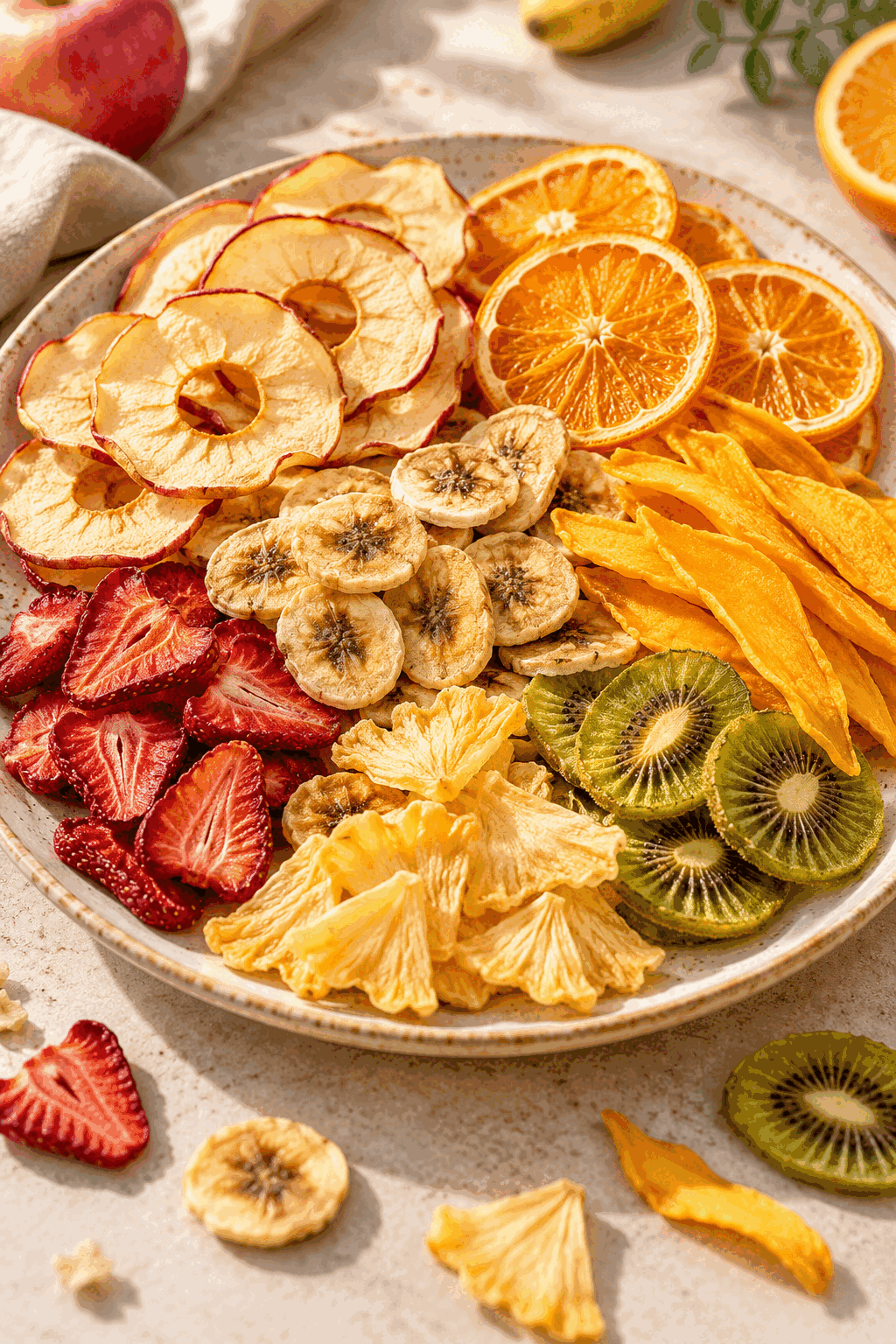 dehydrate fruit in the air fryer finished dried fruit
