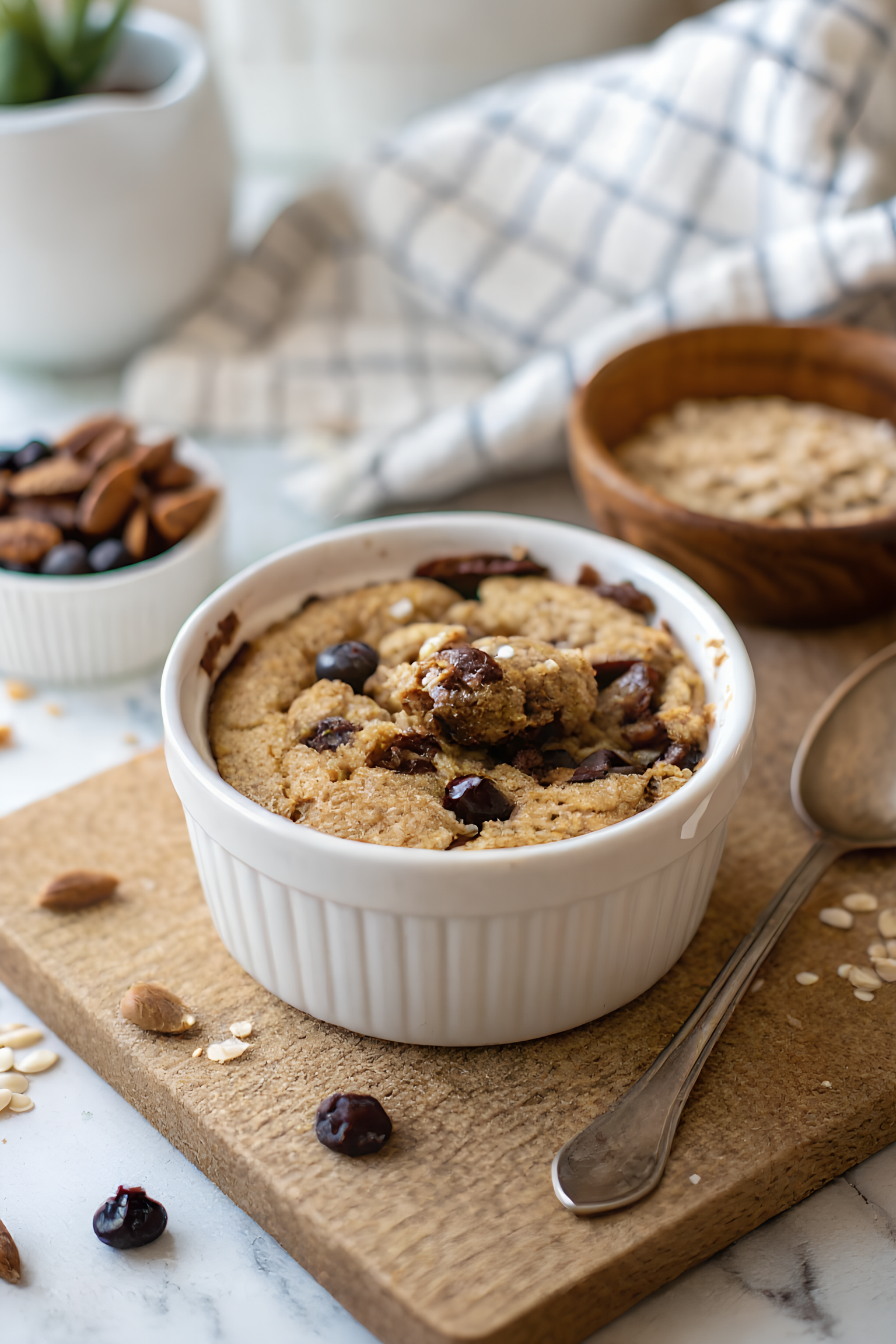 Warm baked oats with a tender center