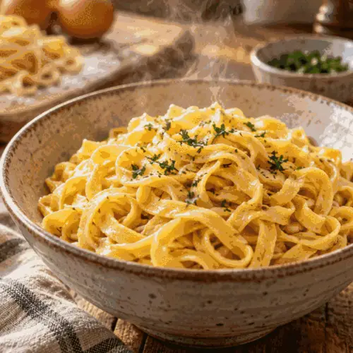 A bowl of homemade egg noodles