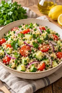 quinoa salad with cucumber and tomatoes