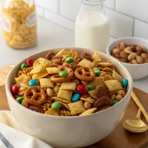 Finished frito snack mix in the reserved kitchen scene
