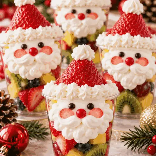 finished fruit cup Santa snacks