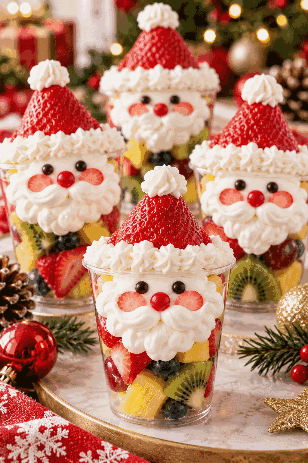 finished fruit cup Santa snacks