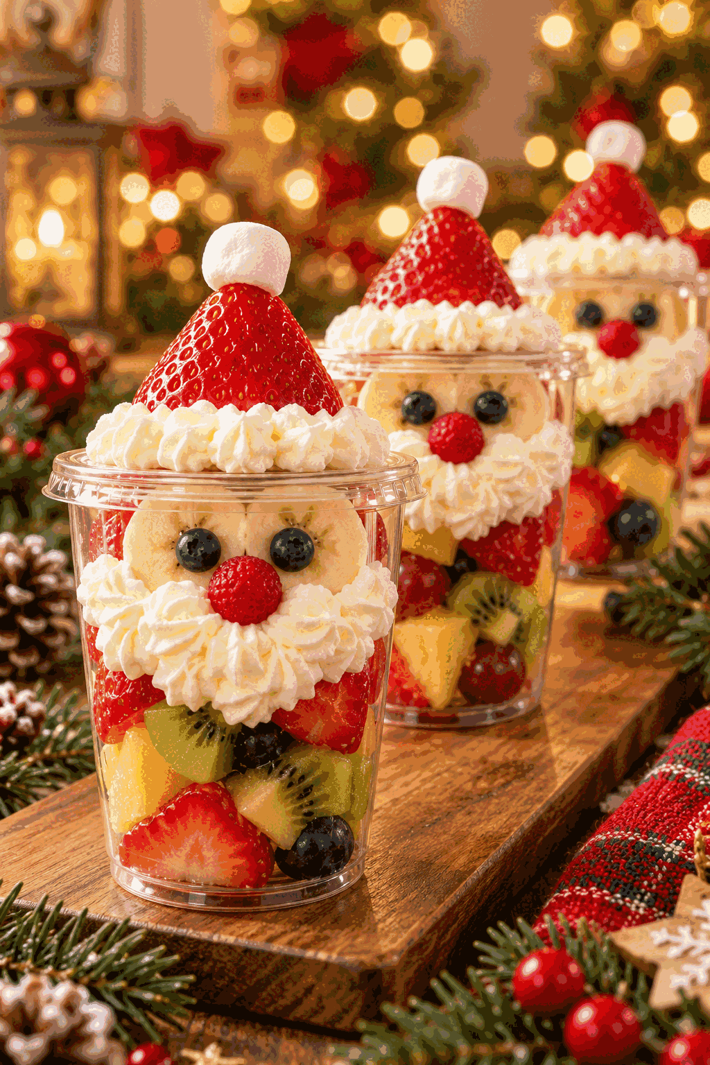 finished fruit cup Santa snacks