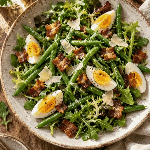 green bean and egg salad finished dish