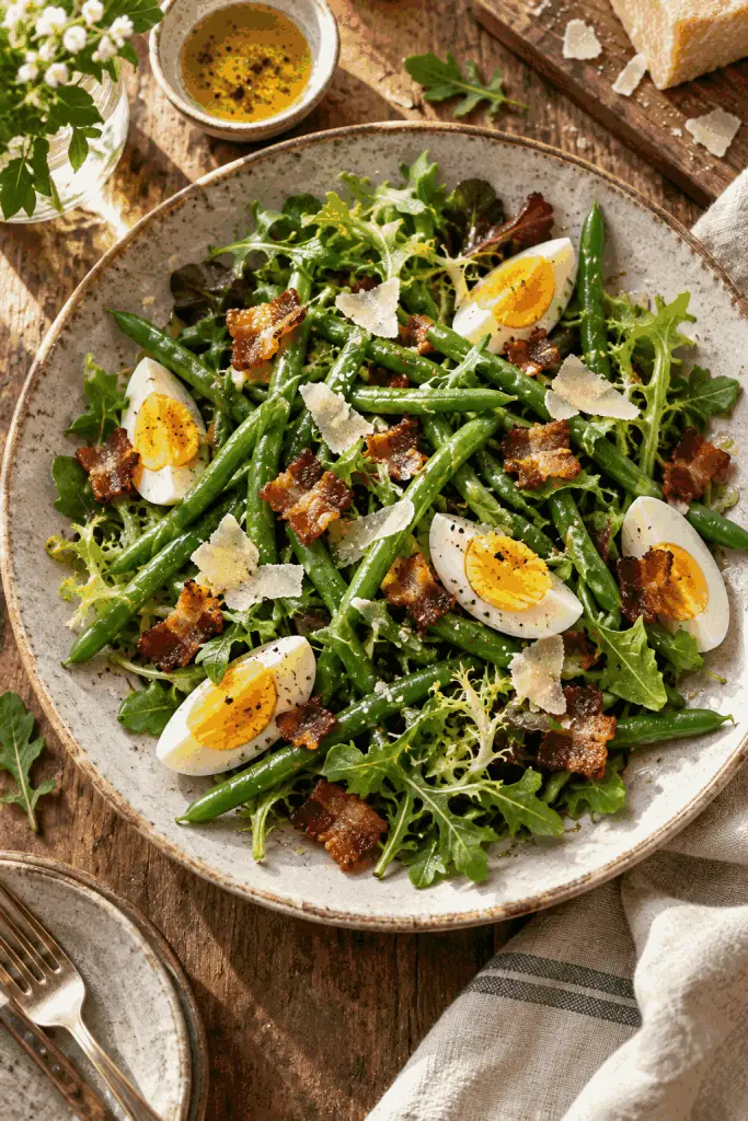 green bean and egg salad finished dish