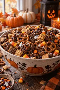Halloween sweets and snacks chocolate pretzel mix