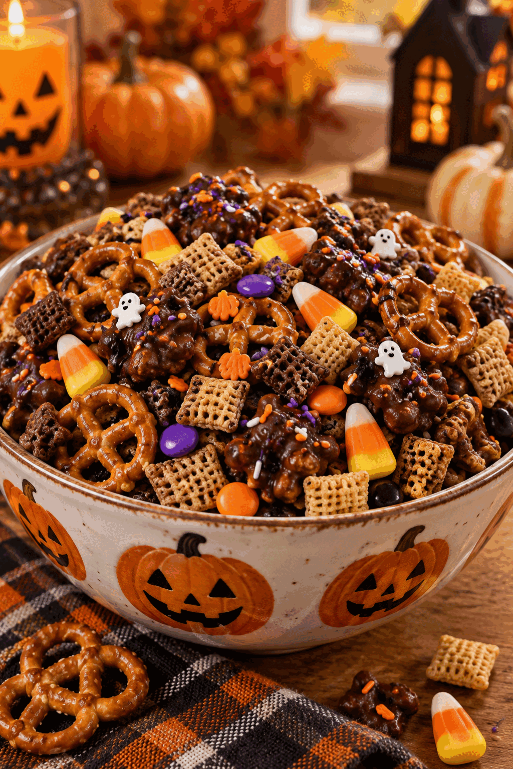 Halloween sweets and snacks served in a party bowl
