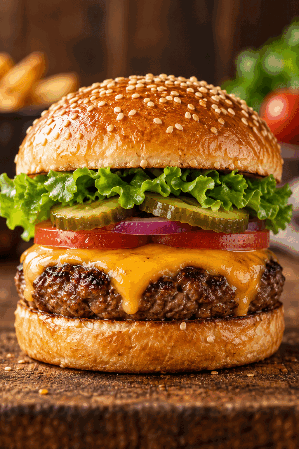 Juicy cheeseburger finished in the oven