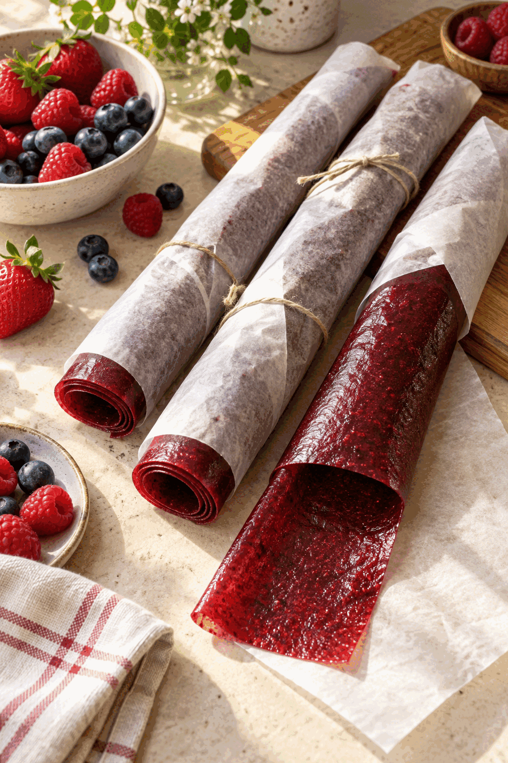 Homemade foot long fruit snacks