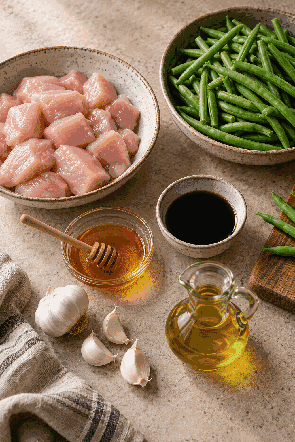 honey garlic chicken and green beans ingredients