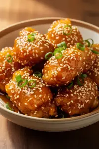 Instant Pot honey sesame chicken ready to serve