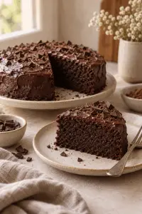 Keto chocolate cake finished dessert