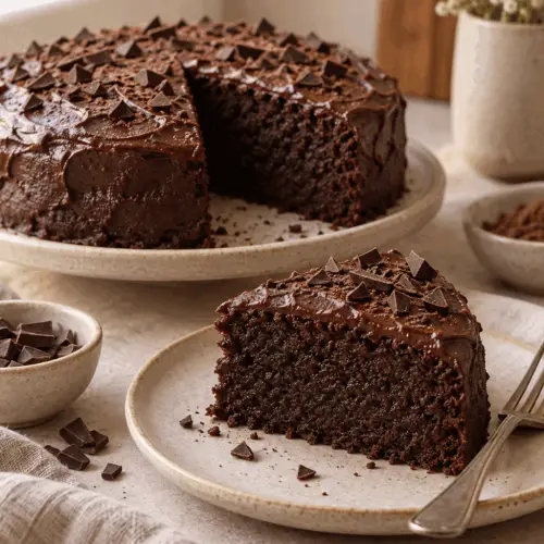 Keto chocolate cake finished dessert
