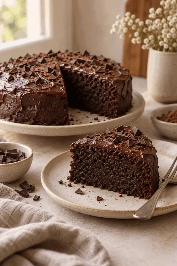 Keto chocolate cake finished dessert