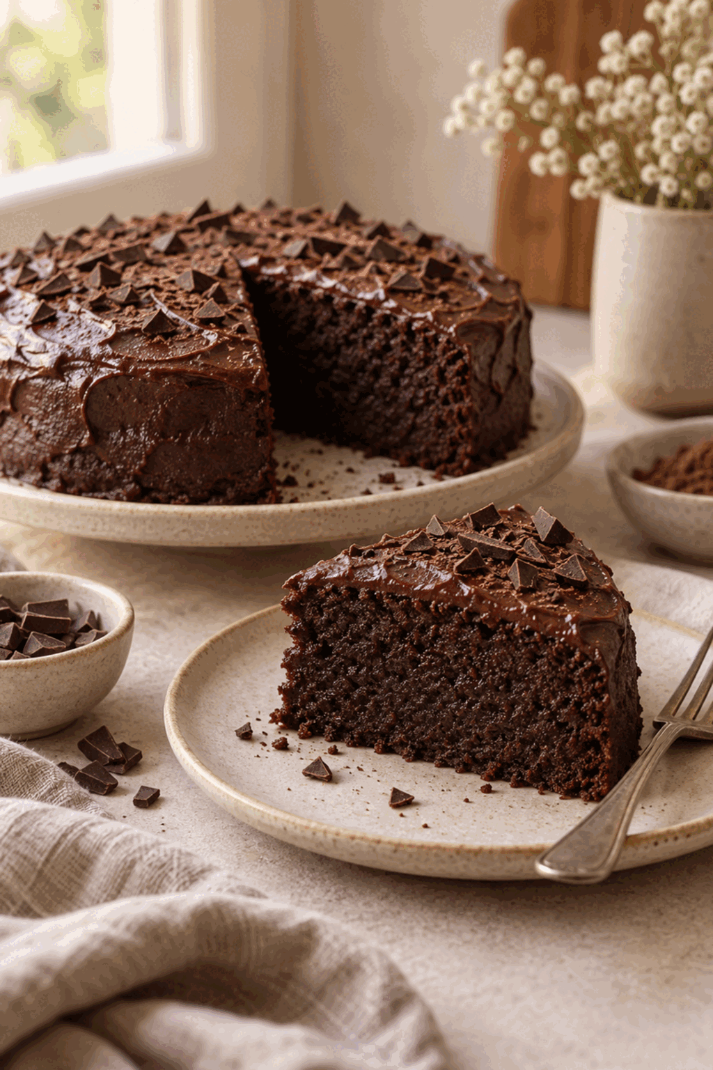 Keto chocolate cake finished dessert