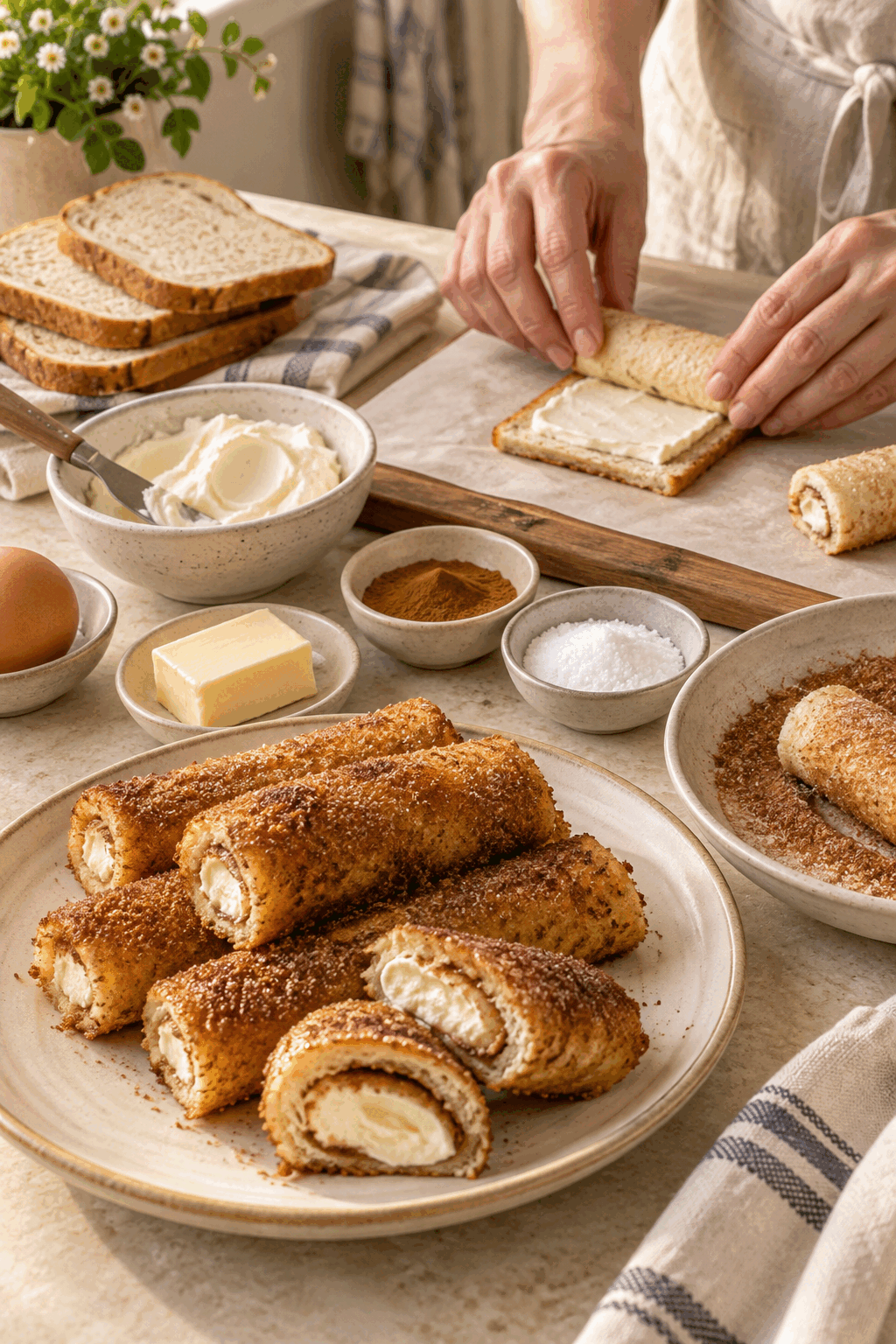 ingredients for keto cinnamon cream cheese roll ups