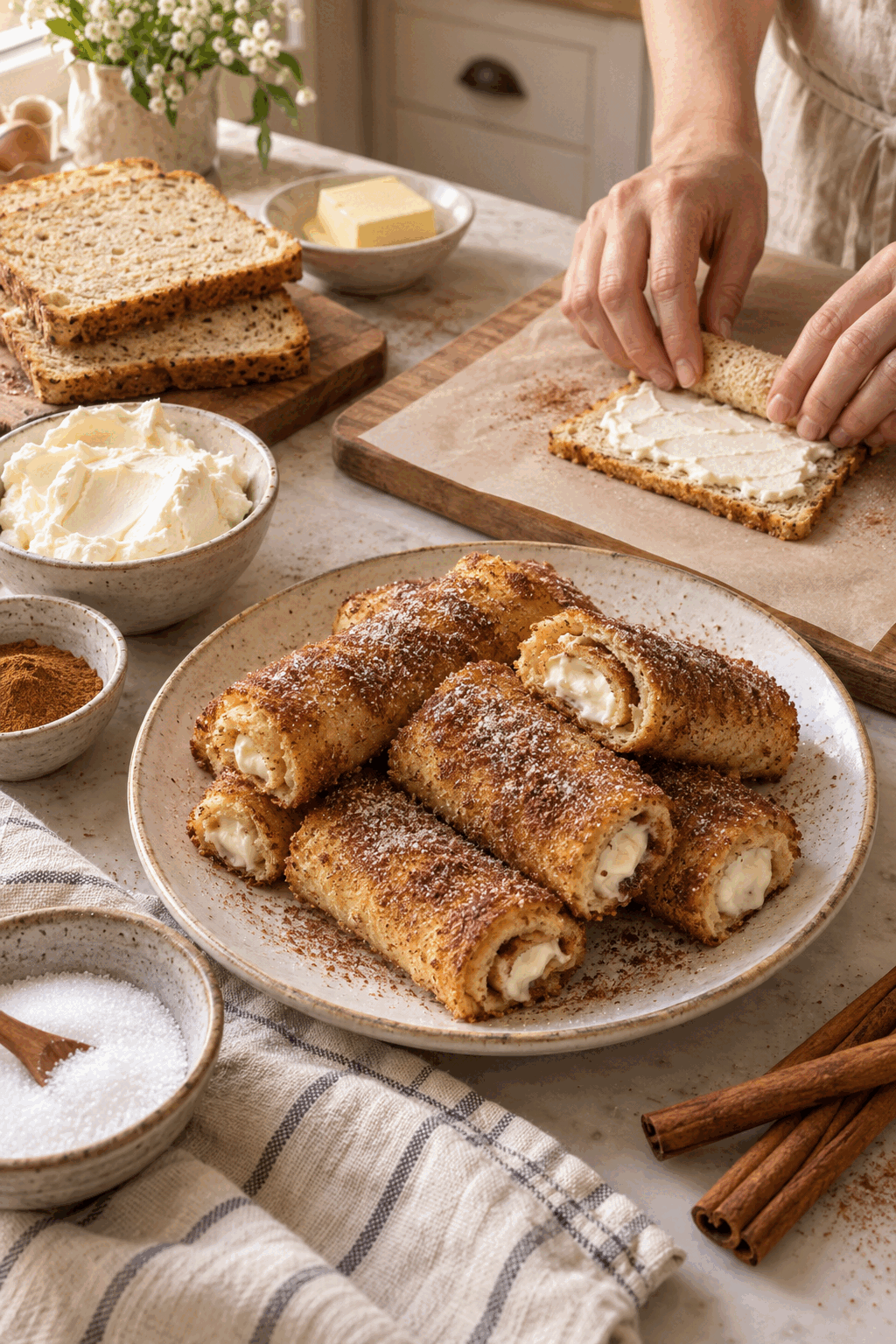 baked keto cinnamon cream cheese roll ups