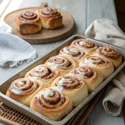 make ahead cinnamon rolls baked with cream cheese icing
