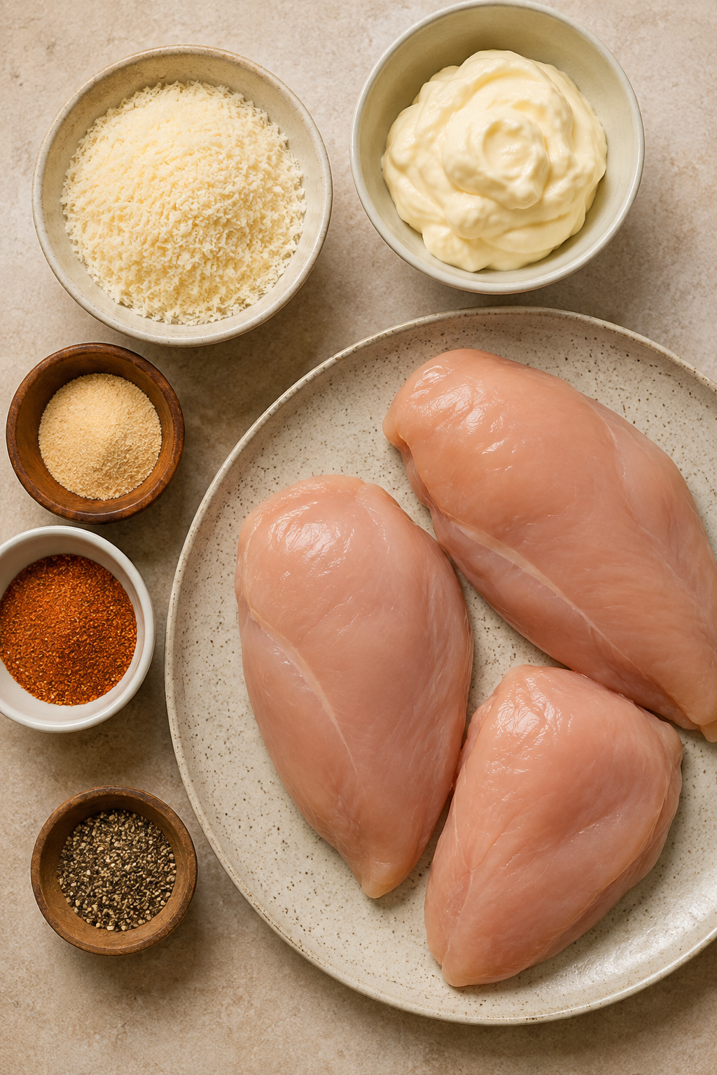 Ingredients measured for melt in your mouth chicken