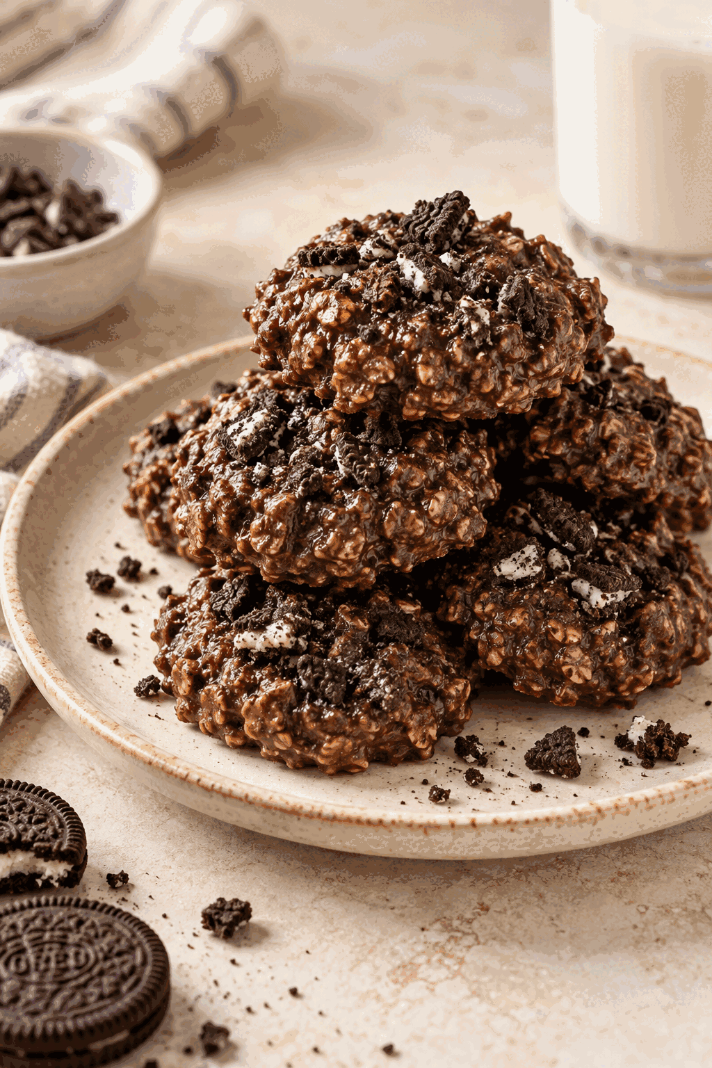 no bake Oreo cookies finished dish