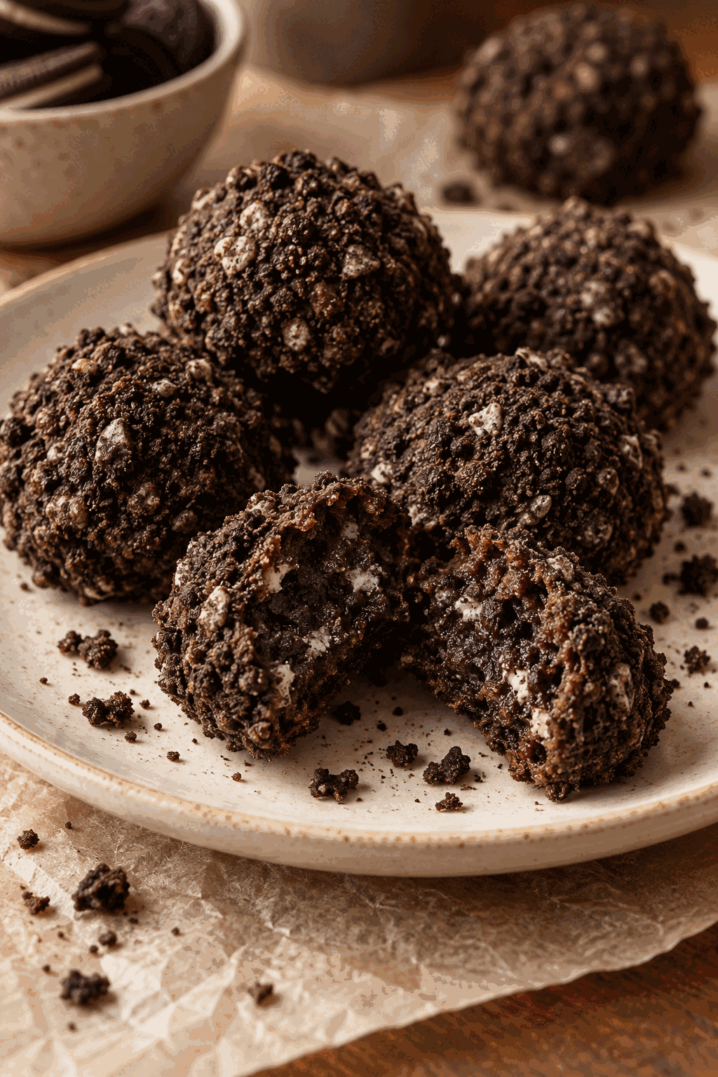 no bake Oreo cookies finished and ready to serve