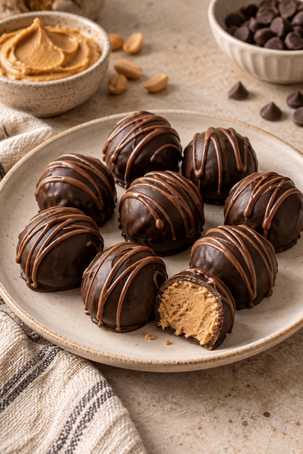 No-bake peanut butter truffles