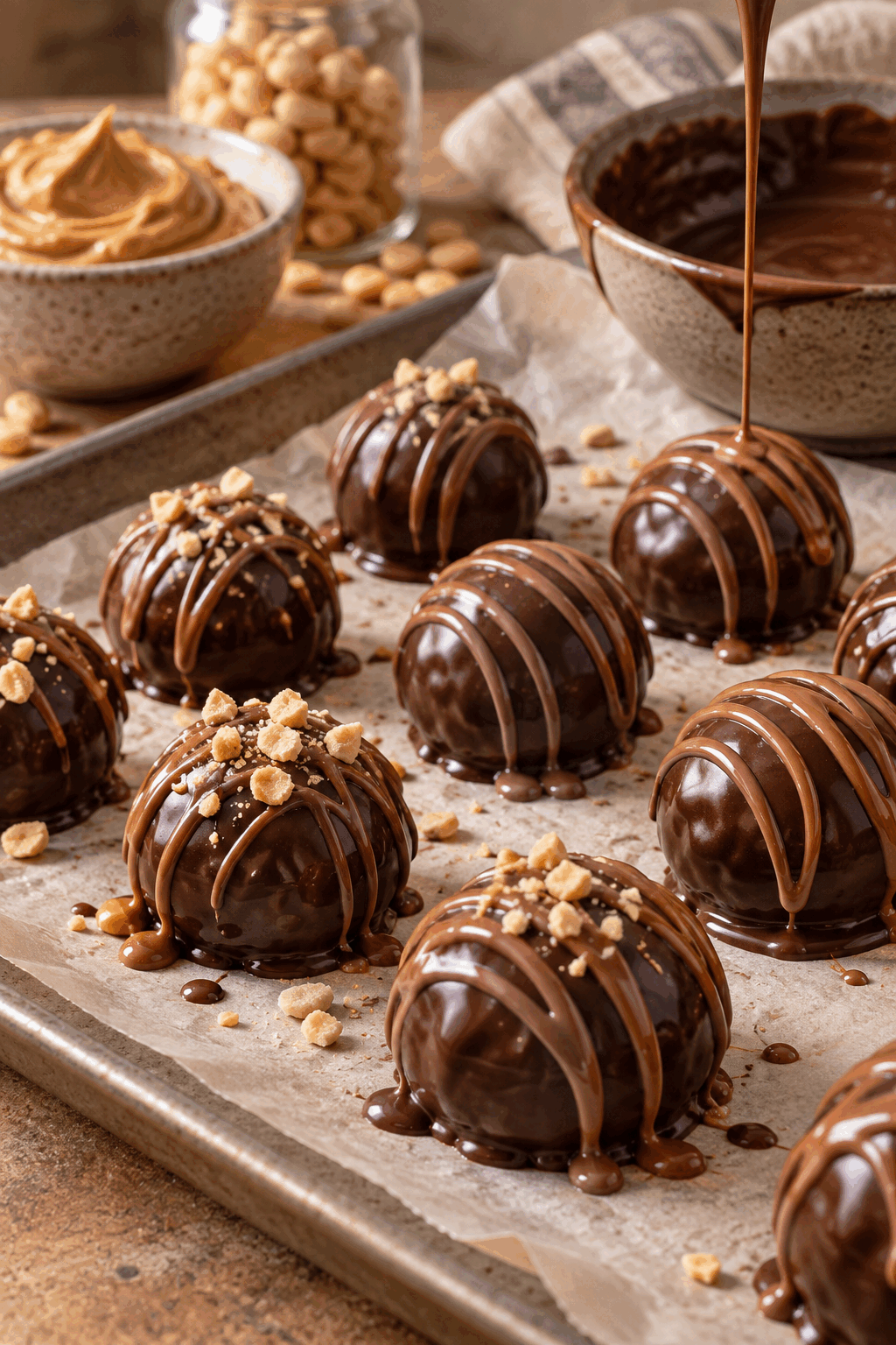 No-bake peanut butter truffles preparation