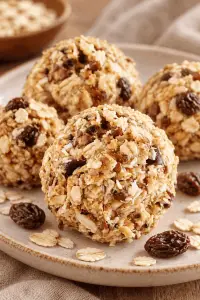 oatmeal raisin no-bake energy bites finished dish
