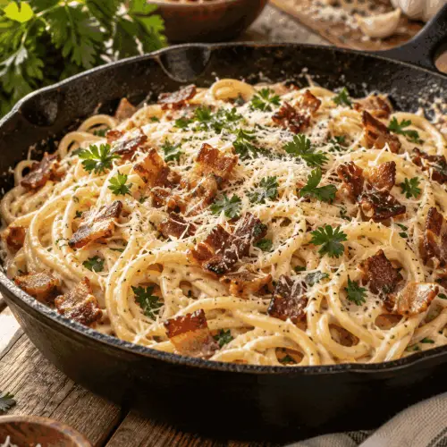 bacon ranch pasta finished dish